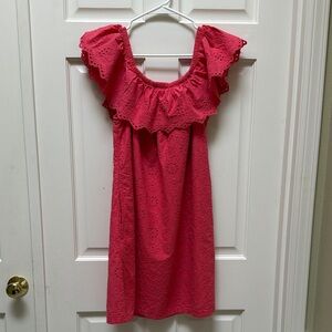 Coral Off-the-Shoulder Cover-up Dress
